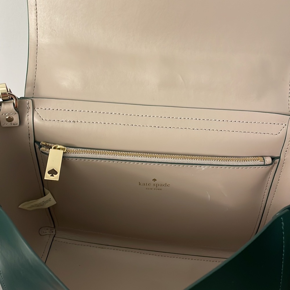 KATE SPADE forest green leather satchel - Picture 6 of 9